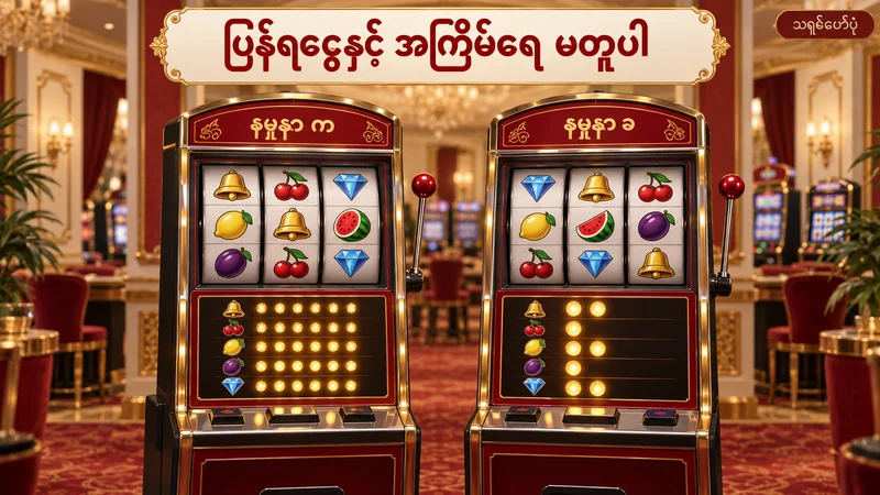 ပြန်ရငွေနှင့် အကြိမ်ရေ မတူကြောင်း မြန်မာစာတန်းပါသော နမူနာစလော့စက်နှစ်လုံး၏ သရုပ်ဖော်ပုံ